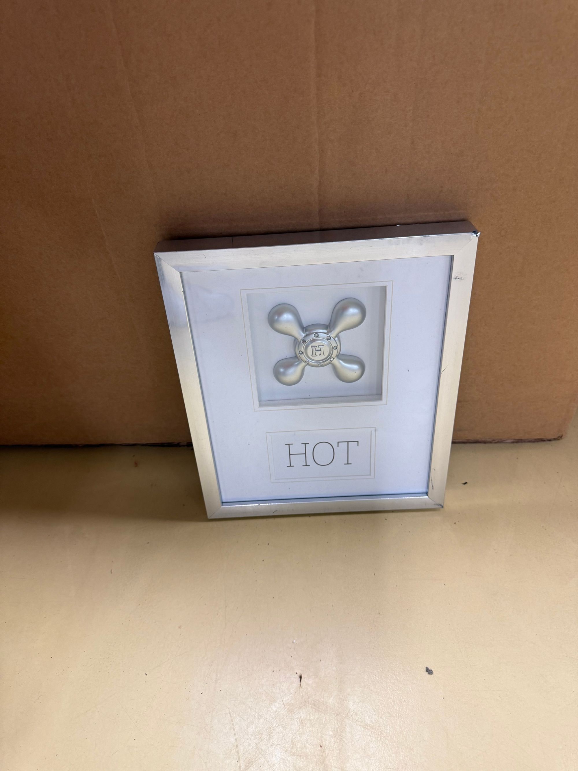 Framed "HOT" Faucet Handle Artwork