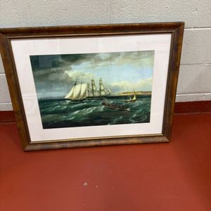 Clipper Ship Seascape Oil Painting by J. James