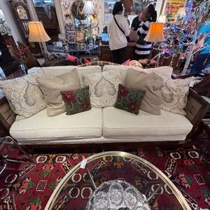 Transitional Exposed Wood Frame Sofa
