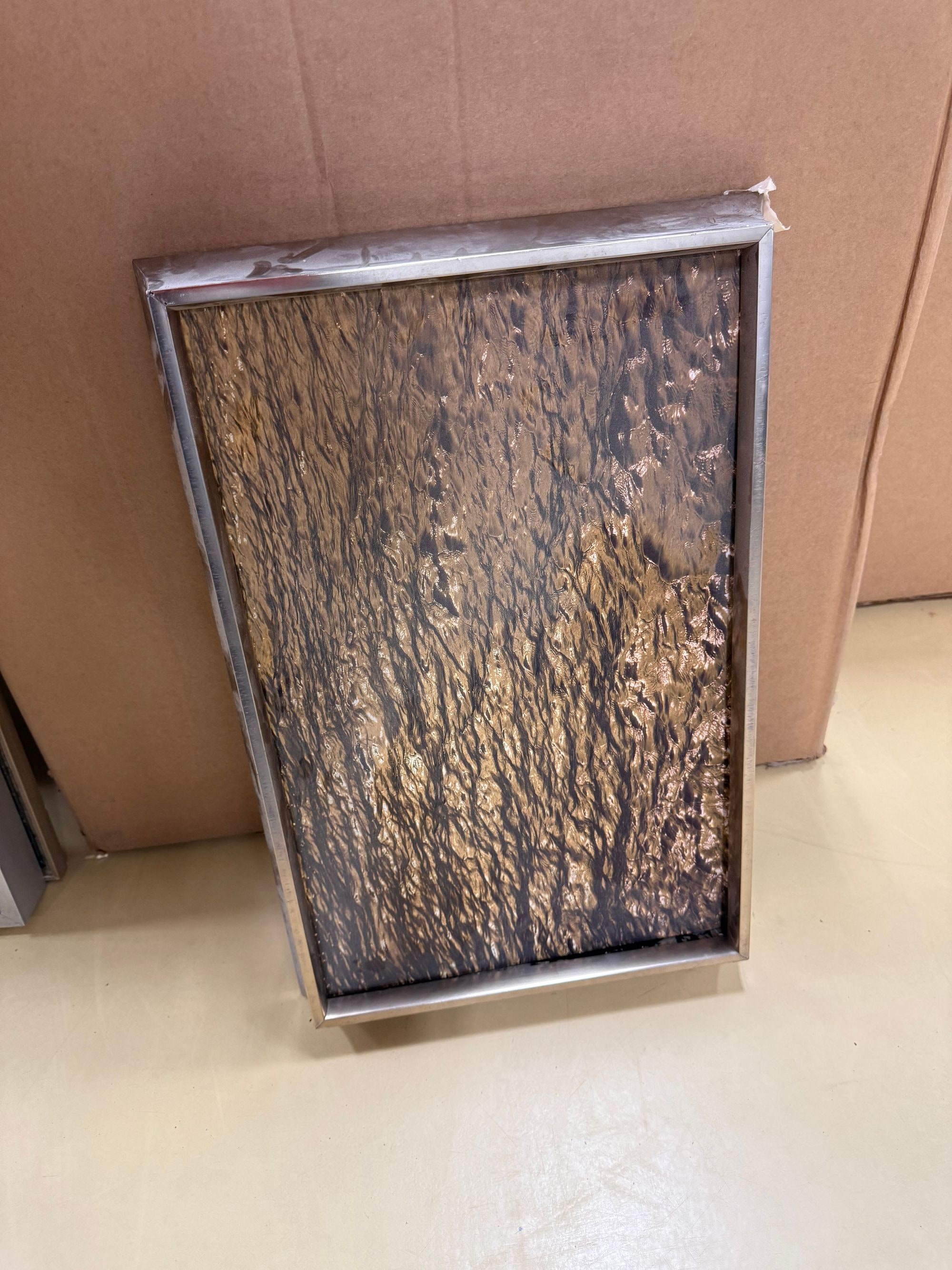 Textured Glass and Metal Tray