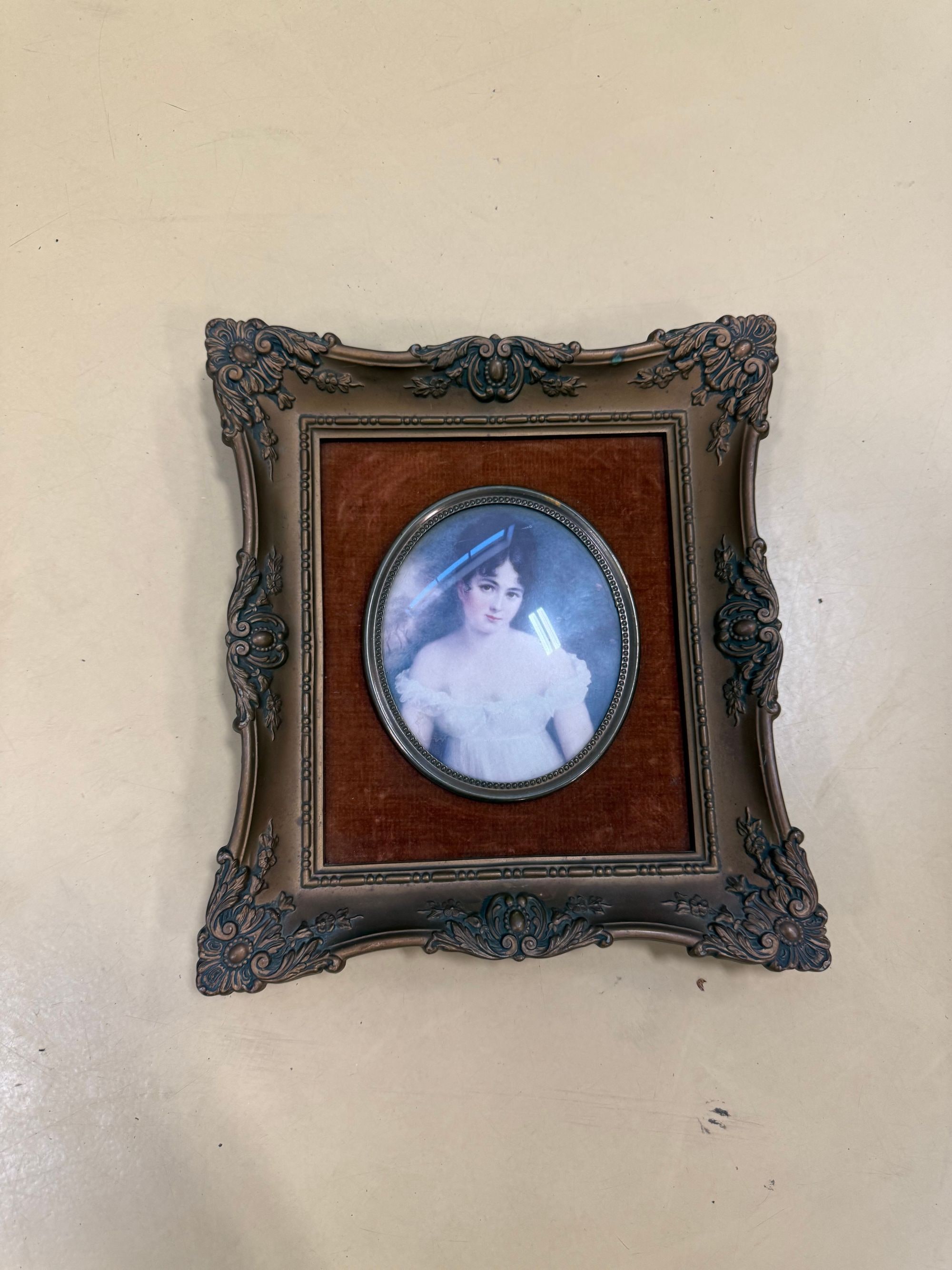 Ornate "Cameo Creation" Style Picture Frame with Portrait Miniature