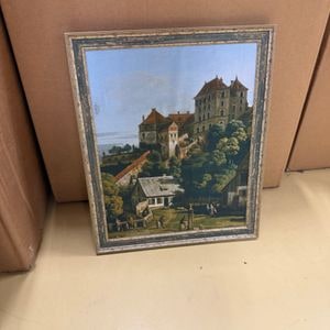 Oil Painting of a German Village Scene with Castle by Pieter Cornelis Steenhouwer