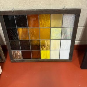 Geometric Stained Glass Panel - Autumn Tones