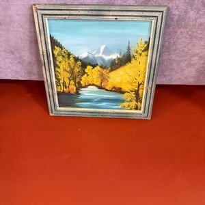Vintage Landscape Oil Painting "Autumn River"